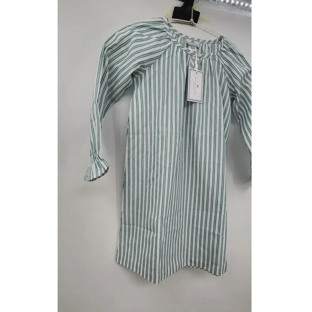 New NWT Petite Plume Girls Classic White Green Pajama Night Gown Size 5